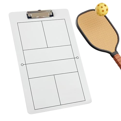 Pizarra para entrenadores de Pickleball – Pizarra de PVC de 35 x 22 cm, superficie reescribible, portapapeles con diagrama de campo magnético | Herramienta de planificación del equipo Pickleball Board