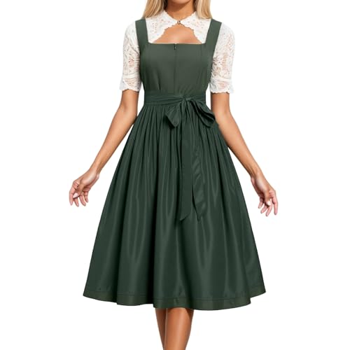 Generic - Costume bavarois 2025 pour femme - Robe dirndl allemande pour fête de la bière - Tenue de costumade en dentelle - Tablier - Jupe - Vêtements folkloriques traditionnels européens - Costume de chat pour