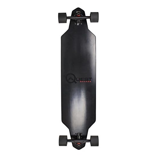 Quest Skateboards Zero Dark 40 Downhill Style Slot Through Longboard, Skateboard , Black