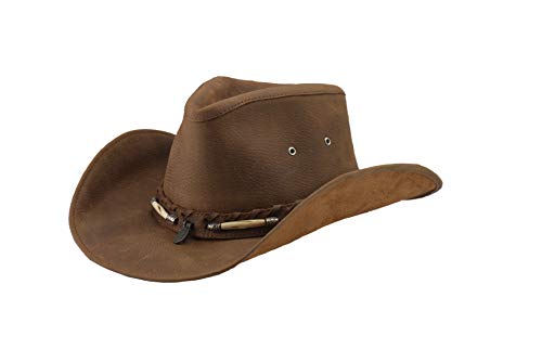 Bullhide Men's Briscoe Leather Cowboy Hat Chocolate Large #TOP5