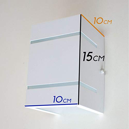 Arandela Branca + LED 5W 6000K luminária Externa Parede Muro 2 Focos Frisos Fachos St327