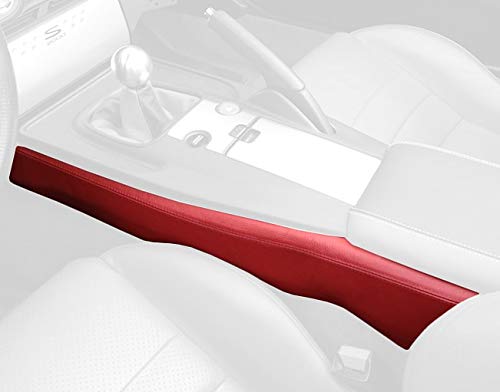 RedlineGoods Center Console Cover Compatible with Honda S2000 1999-09. Tailor Made - not Universal. Genuine top-Grade Italian Black Leather with Black Thread