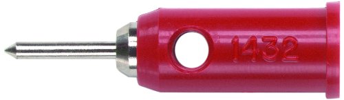 Pomona 1432-0 Banana Jack to Pin Tip Plug, Nickel Plated, 1.50" Length, Black (Pack of 10)