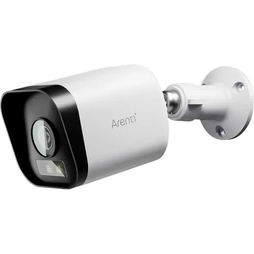 ARENTI O3 Caméra de Surveillance 4 MP Wi-FI IP65 résistante aux intempéries avec Vision Nocturne en Couleur et Prise en Charge Wi-FI 6