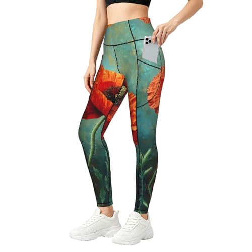 Pantalones de yoga con control de abdomen y bolsillos prácticos