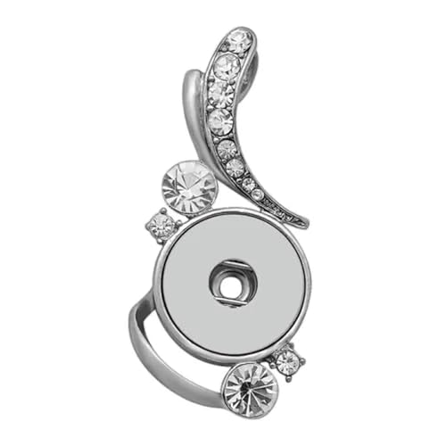 Bijou snap bouton interchangeable 18 mm ajustable argenté