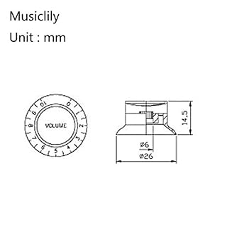 Musiclily Pro Gaucher Métrique 18 Splines 2 Volume 2 Tone Boutons de Potentiomètres Top Hat Reflector Knobs pour… – Image 2