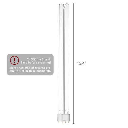 Image of coospider-repta 2 Pack 38 Watts UV Bulb 15.4 Inch 2G111 Base Replacement Light Bulb for Pond Clarifier