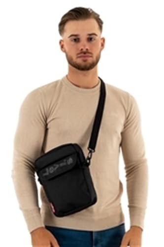 Levi's Men's Mini Crossbody Solid (Red Batwing) Cross Bag, Regular Black, One Size