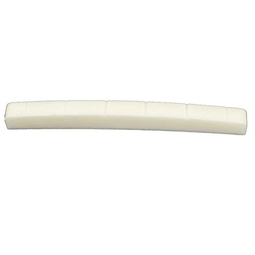 Greenten 6 String Electric Bone Nut Cattle Bone Slotted Replacement,Curved Bottom