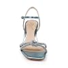 Jewel Badgley Mischka Maci Metallic Sandal with Rhinestone Knot Detail