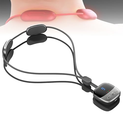 Masajeador, Mini Masajeador Eléctrico Portátil de Cuello y Espalda, con Calor para Alivio del Dolor de Tejido Profundo, 4 Modos, 9 Niveles de Intensidad, 3 Niveles de Calor para Casa,Black