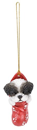 Vivid Arts- Hanging Christmas Stocking Pet Pals- Black & White Shih Tzu