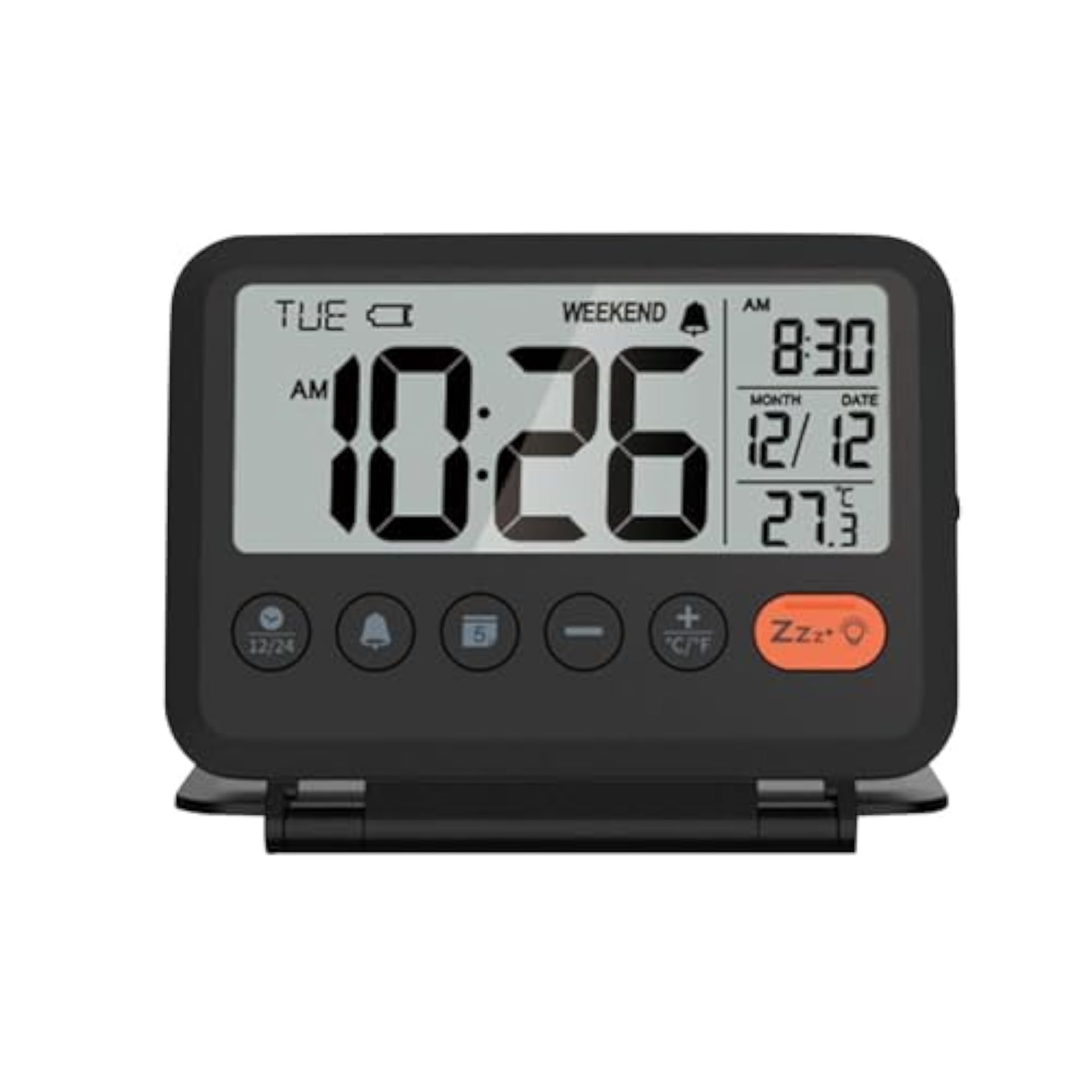 Desktop Clock LCD Folding, Travel-Friendly Design