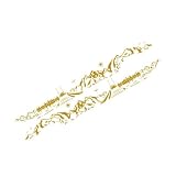 NDSVPKI Decalcomanie per Auto Adesivi Laterali per Portiera del Furgone Pannello Icone Car Camper Grafica Spiaggia Sole Mare Montagne Decor Decalcomania Copertina in Vinile(Matt Gold)