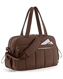 BAGSMART Borsa sportiva da donna, 24 l, Weekend, impermeabile, da viaggio, borsa da viaggio, borsa per ospedale, nascita, con borsa bagnata in PVC, per fitness, nuoto, sauna, Cioccolato, s
