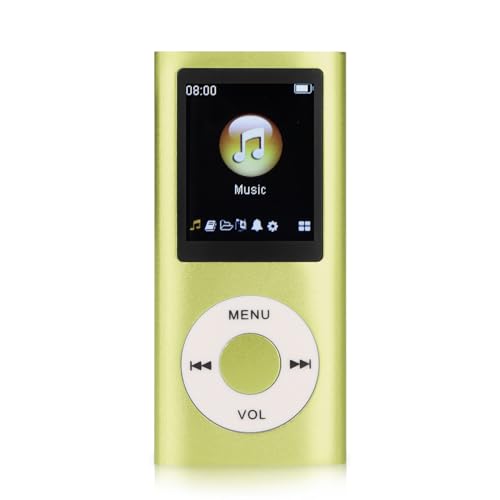 Lecteur MP3, Lecteur de Musique MP3 Portable sans Perte de Son avec écouteurs, Lecteur de Musique Numérique à écran LCD de 1,8 Pouces, Prise en Charge jusqu'à 64 Go (Vert)