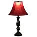 Home Source Industries LMP10788B Traditional Table Lamp with Red Fabric Shade, 25-Inch Tall, Deep Brown