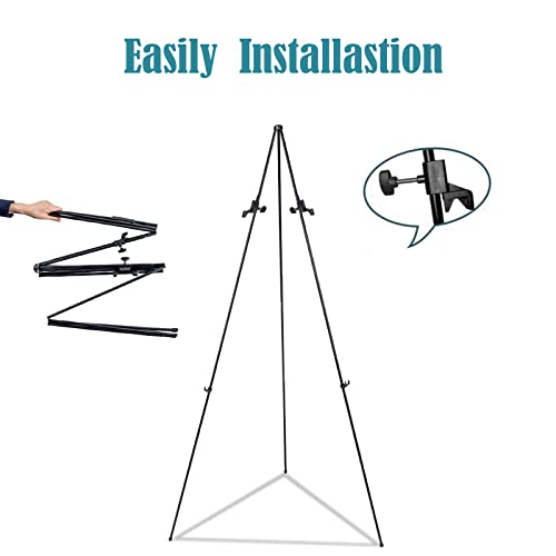 63" Instant Easels Stand For Wedding Sign & Posters,Adjustable Metal Easels For Display Painting Canvas,Folding Tripod With Portable Bag By Joyyeux,Black 1Pack #TOP5