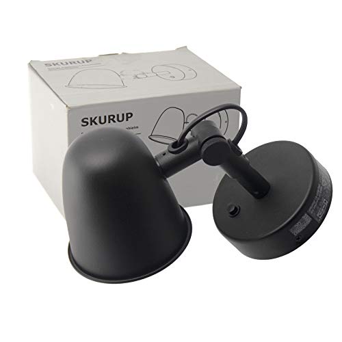 Ikea SKURUP - Lámpara de pared para mesita de noche, GU10, color negro, acero