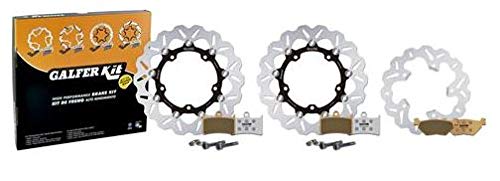 GALFER - Kit Completo de Discos sobre dimensionados y Pastillas Delantero y Trasero Yamaha T-MAX 530 2015 ->