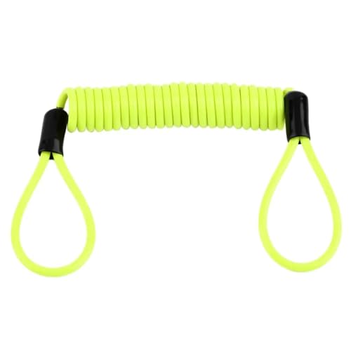Candado Moto Candado antirrobo de Seguridad Verde de 120 cm para Rueda de Motocicleta, Freno de Disco, Alarma, Bolsa y Cable de Resorte con recordatorio.