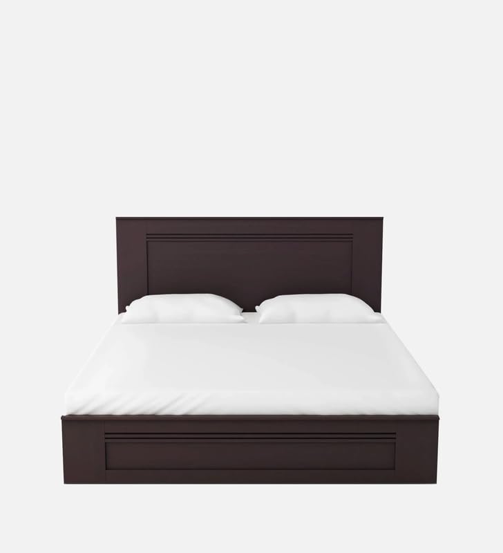 Image of Mintwud Pepperfry Engineered Wood King Size Bed with Hydraulic Storage | Wooden Double Bed Cot Palang Furniture with Headboard for Home Bedroom Living Room and Hotel (Walnut Finish)