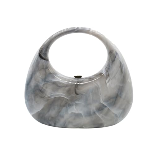Sac à main en acrylique style marbre avec poignée supérieure pour une fête
