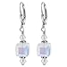 Gem Avenue 925 Sterling Silver Clear Crystal Leverback Drop Earrings