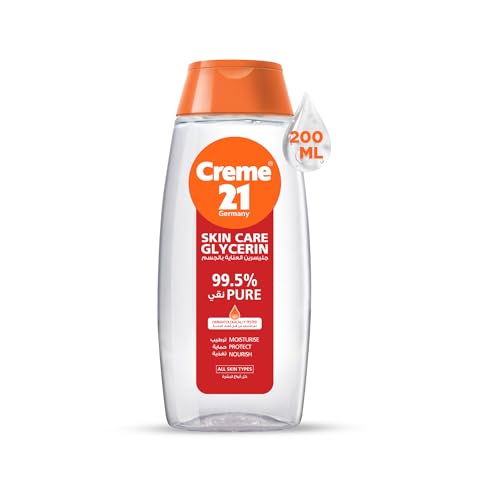 Creme 21 Pure Glycerin Oil-200ml | 99.5% Pure Glycerin Fast-Absorbing Moisturiser| Instant Comfort for Normal to Dry Skin | Lightweight & Non-Sticky Formula | Dermatologically Tested & Born in Germany