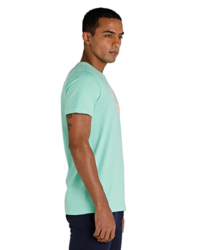 Image of Puma Men Cotton Regular Fit T-Shirt with Graphic Print Logo