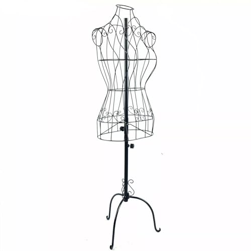 HPDTZ Manichino decorativo per abiti, modello Torso, regolabile e leggero, ideale per la presentazione di abbigliamento da donna (nero)