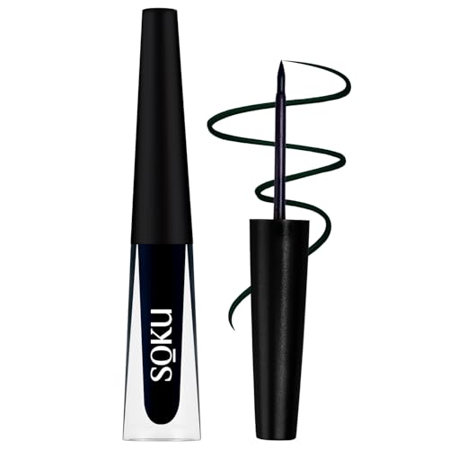 SOKU Eye Can See Intense Black Liquid Eyeliner | Long Lasting Up to 24 hours | Enriched with Castor Oil | Eyeliner Waterproof Smudge Proof (Uptown Girl) – 2.5 ml