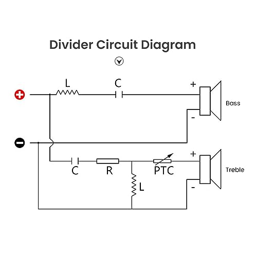 Srutueo 1 Piece Speaker 2 Way Audio Board Frequency Divider 120W Bookshelf HiFi Speaker Divider DIY, Red & Yellow, 500398995