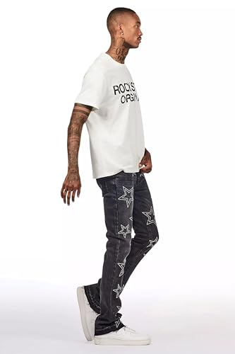 Men's Kama Rhinestone Stacked Flare Jean3