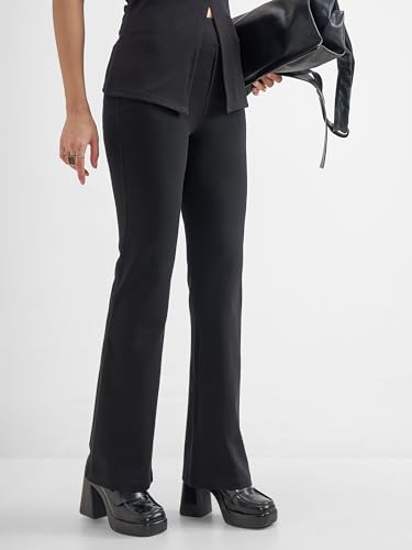 Image of Tokyo Talkies Women's Stretchable Bootcut Pants | High Rise Flared Trousers |Travel & Formal Wear|Workwear Trousers