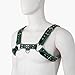 Punk PU Leather Harness for Man Adjustable Leather Harness Body Chest Half Harness Punk Belt Clubwear Costume (Green)