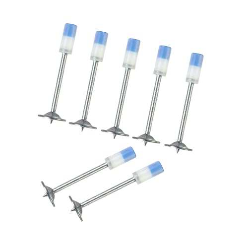 MyyYiTar 150pcs Manual Round Nails for Concrete Nailler Gun,7.3mm Dia.42mm Long Multi-Purpose Steel Nail Wall Fastening Tool Kits Accessories (42mm-Blue)