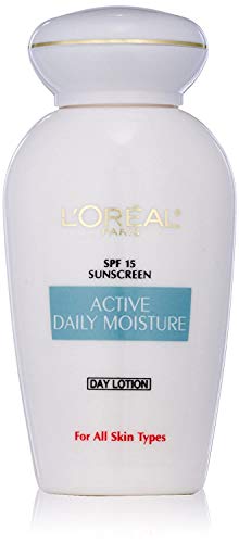 L'Oreal Paris Skincare Active Daily Moisture Face Lotion with SPF 15, Face Moisturizer with Pro-Vitamin B5, For All Skin Types, 4.0 oz