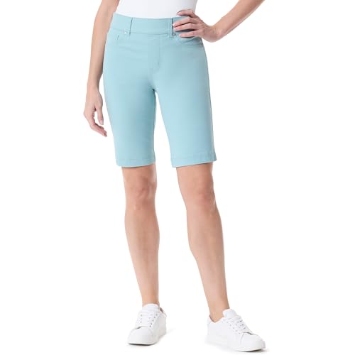 Bermuda Gloria Vanderbilt femme taille haute short shape effect bleu pull on taille 34