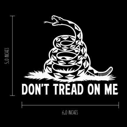 Calcomanías de vinilo premium Don't Tread on Me blancas para laptop 3