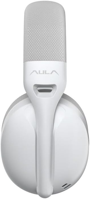 Aula S6 3 Modes Wireless 3.5mm Wired and Bluetooth 5.3 Gaming Gaming Gaming Headset White Ultra Light Memory Sponge 40mm Driver Noise Canceling