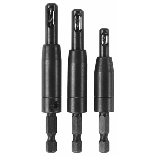 Bosch CC2430 Clic-Change 1/4in Self-Centering Drill Bit Set (3 Piece) | Cabinet…