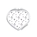 Purple Big Stars Music Notes Mirror Heart Portable Hand Pocket Makeup