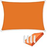 Telone Impermeabile Vela parasole rettangolare 4x2/3/5/6 m, impermeabile, protezione dalle intemperie, for patio, balcone, giardino(Orange,3x4m)