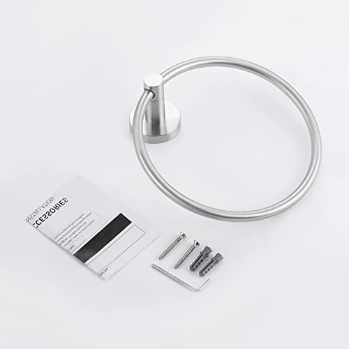 KES Towel Ring for Bathroom, Hand Towel Holder Round Towel Hanger Wall Mount SUS304 Stainless Steel Brushed Finish, A2180DG-2