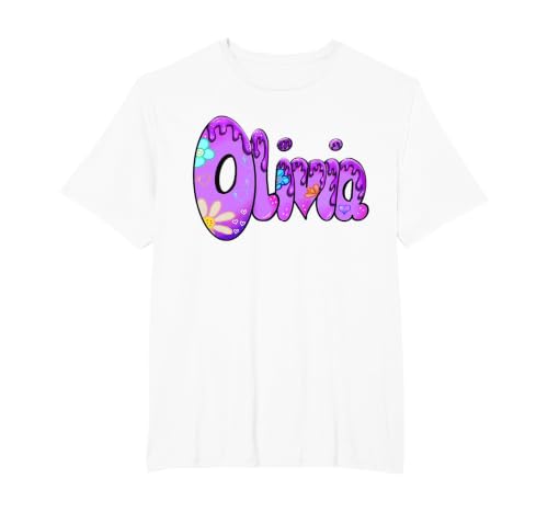 Olivia Personalised Name Olivia for Girls and Women T-Shirt, Men's Big and Tall, White, 2X Tall