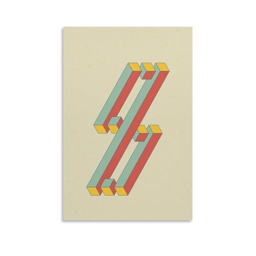 Impresión de líneas imposibles, impresión STEM, arte de pared con ilusión óptica, póster de geometría imposible, decoración de sala de estar, arte de pared geométrico