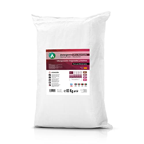 Detergente en polvo para lavadora 10 kg - con blanqueantes oxigenados y enzimas - fórmula atomizada para ropa blanca y de color - limpieza activa profesional - jabon en polvo ropa - ULTRA VITACAB