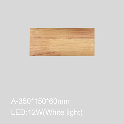 Apliques de pared modernos de madera: luminaria de cabecera rectangular con luz blanca 3